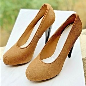 Maison Martin Margiela Tan Fur 5" Heels Size 10